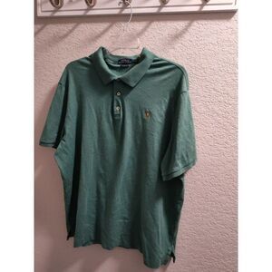 Ralph Lauren Polo Shirt Men's XL Green Short Sleeve Large Logo multi-color